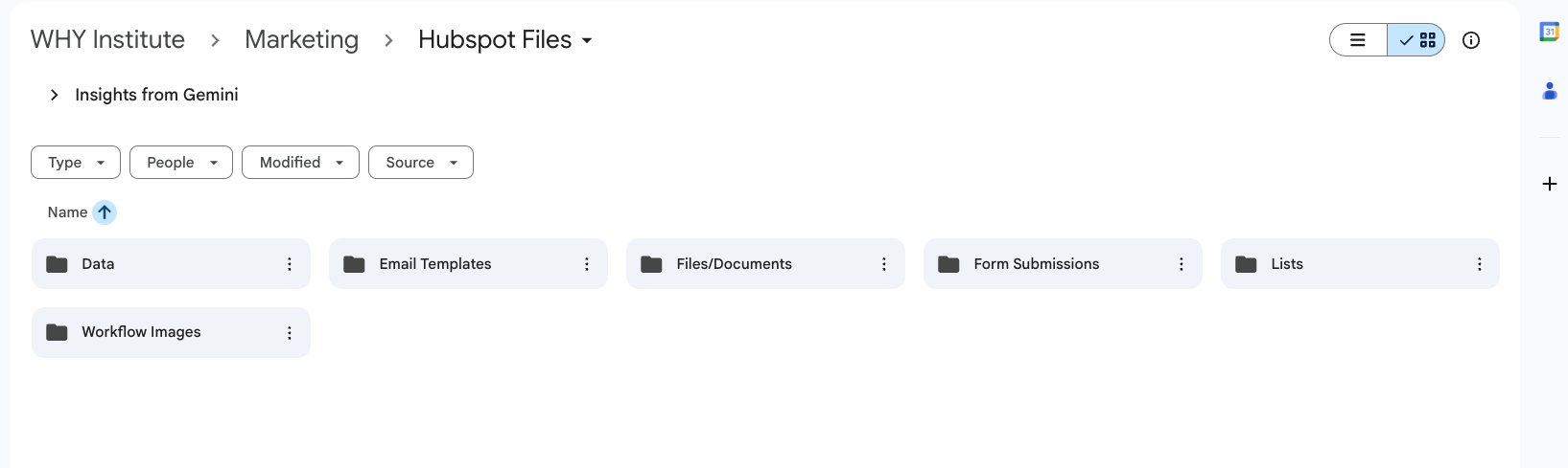 Google Drive HubSpot asset archive created before migration
