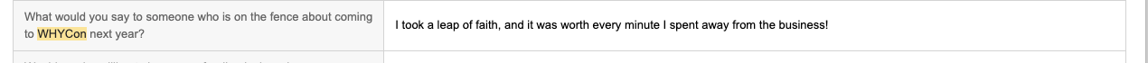 Post-event survey: I took a leap of faith, and it was worth every minute I spent away from the business
